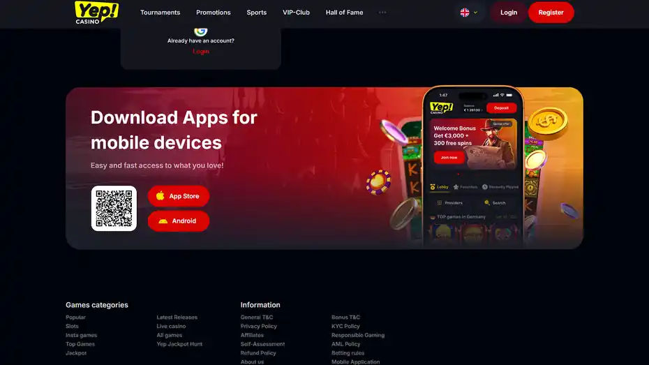 Yep Casino App